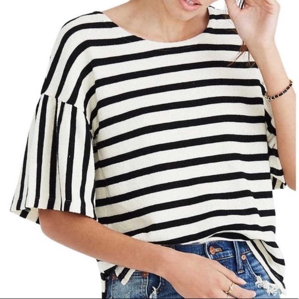 Madewell Striped Bell Sleeved Top